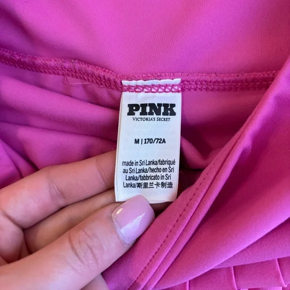 PINK Victoria’s Secret Hot Pink Zip-Up Relay Jacket and Skirt Set Size Medium - Picture 9 of 16
